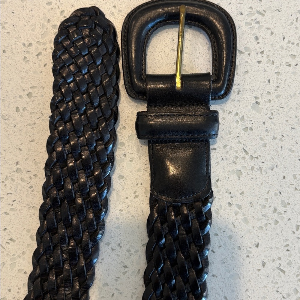 COACH Black Leather Braided Belt 3851 small - Picture 3 of 12